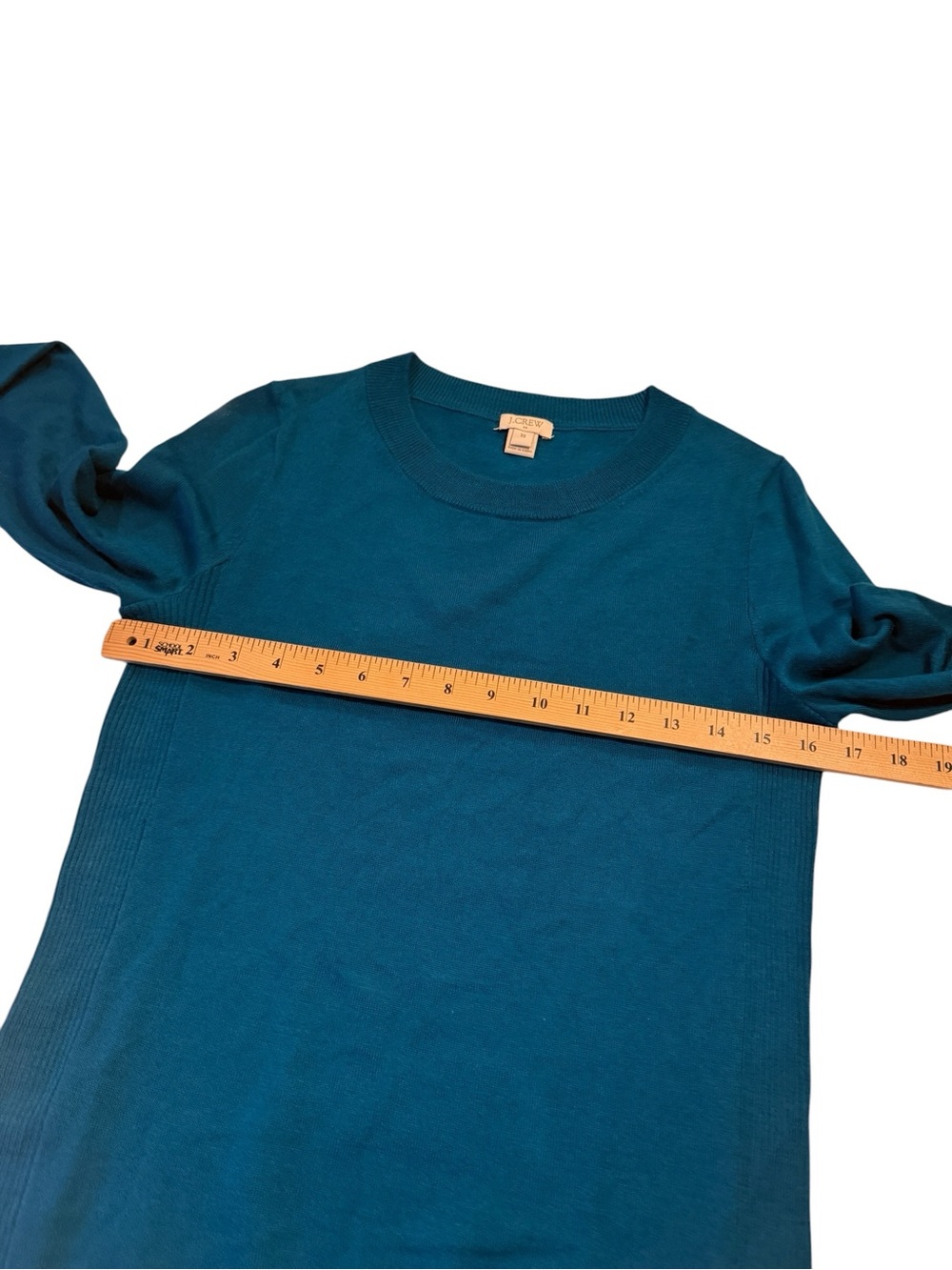 J Crew Peacock Blue Crewneck Lightweight Merino Wool Blend Sweater XS - Picture 10 of 13